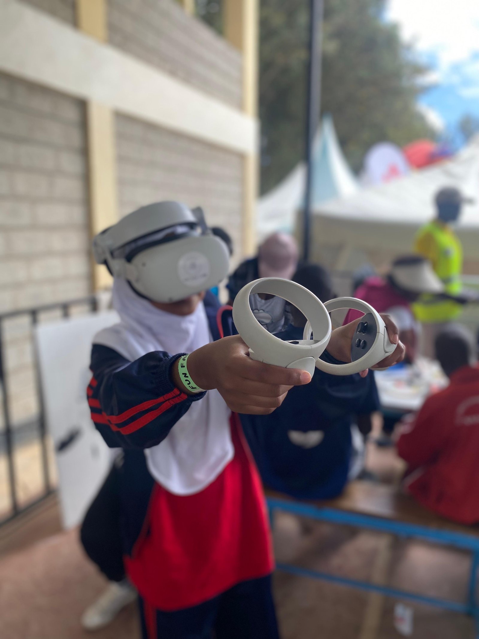 Student Using VR Headset in Class